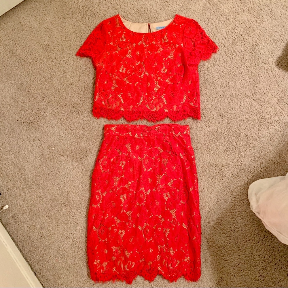 Antonio Melanie red lace two-piece